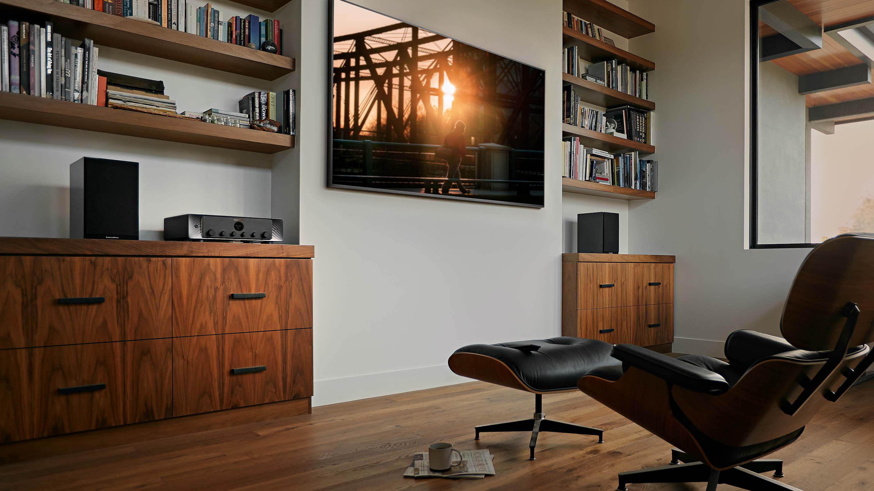 media room with marantz technology